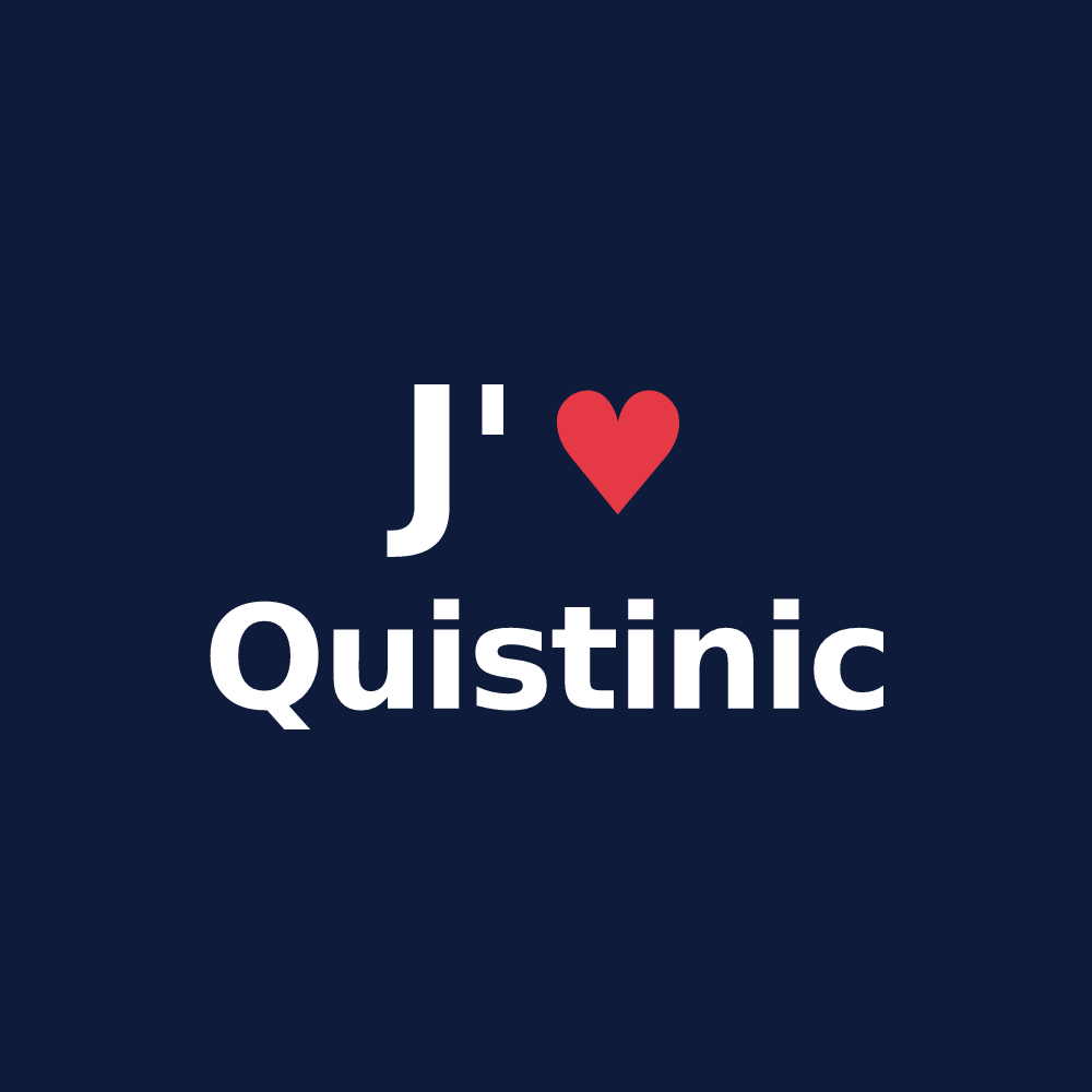 T-shirt personnalisé Quistinic — design J'aime Quistinic