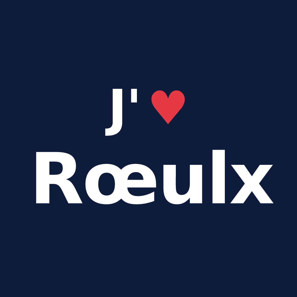 T-shirt personnalisé Rœulx — design J'aime Rœulx
