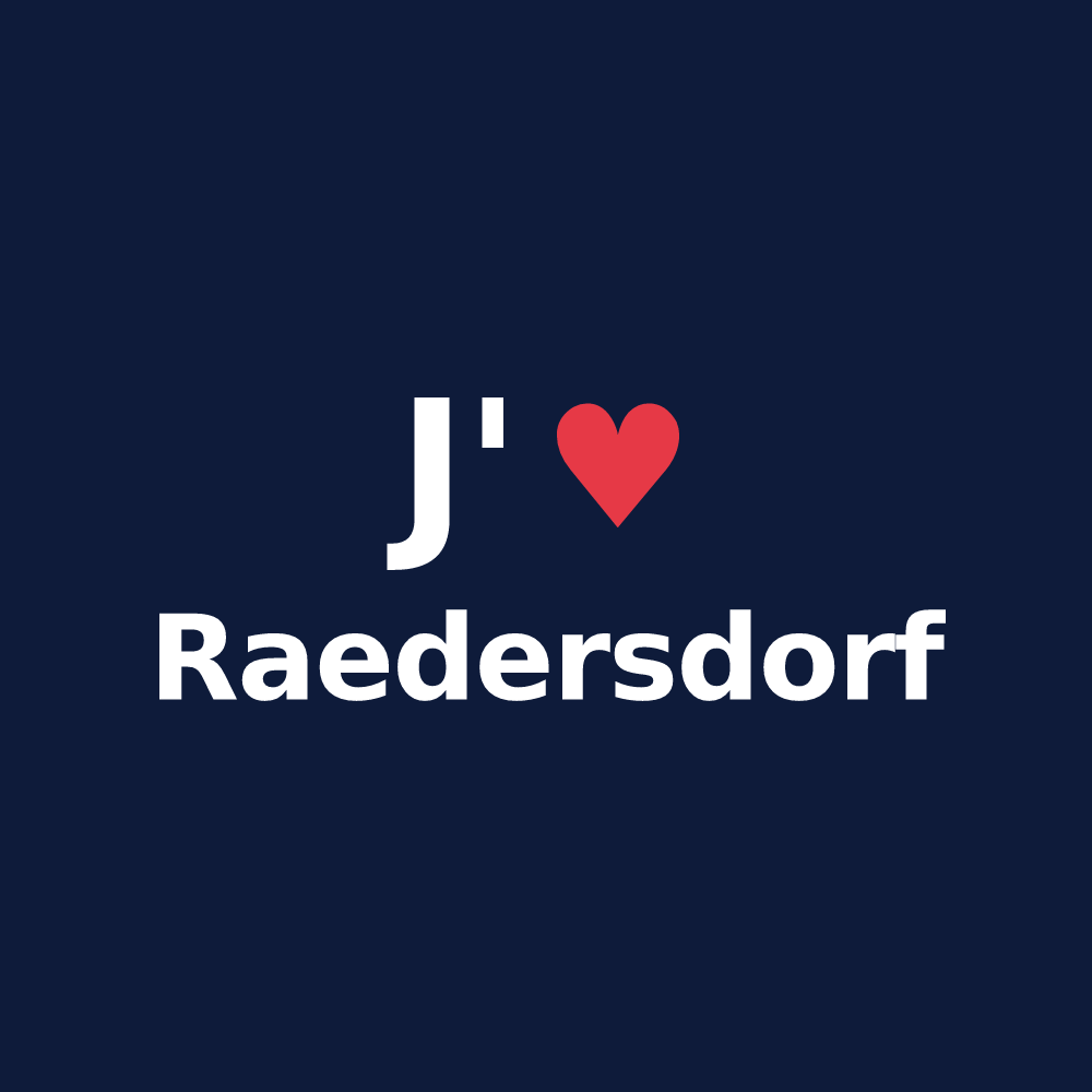 T-shirt personnalisé Raedersdorf — design J'aime Raedersdorf