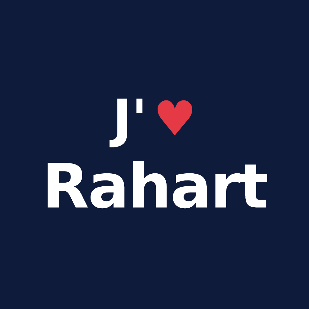 T-shirt personnalisé Rahart — design J'aime Rahart