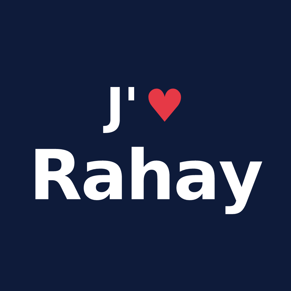 T-shirt personnalisé Rahay — design J'aime Rahay