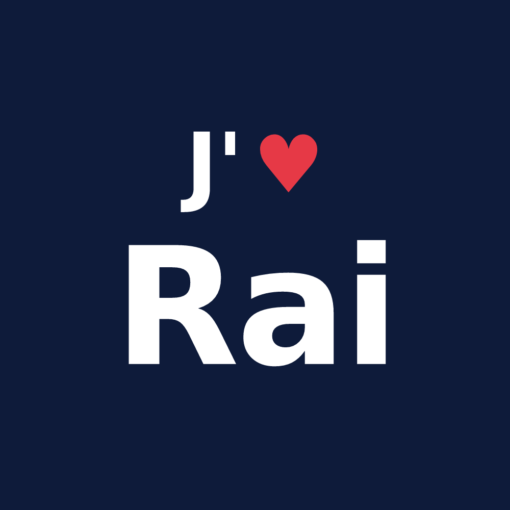 T-shirt personnalisé Rai — design J'aime Rai