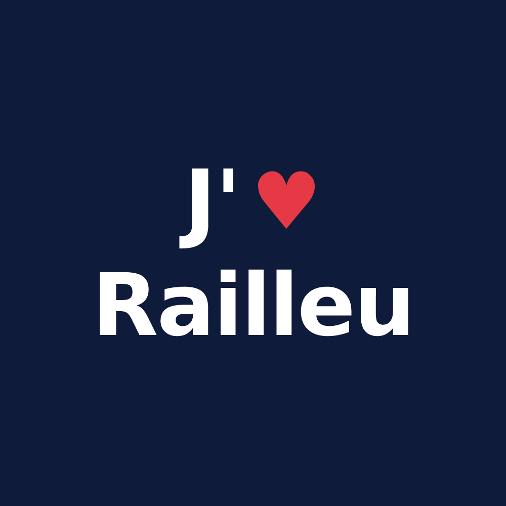 T-shirt personnalisé Railleu — design J'aime Railleu