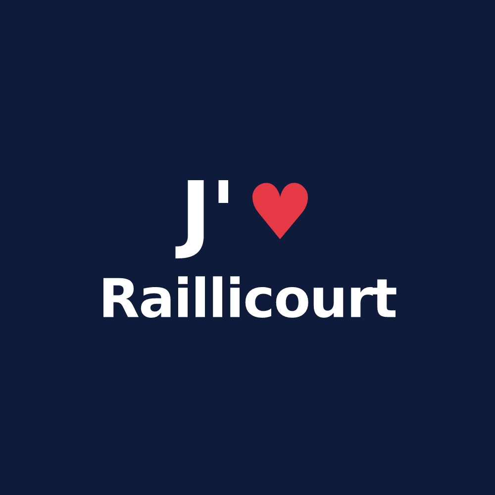 T-shirt personnalisé Raillicourt — design J'aime Raillicourt