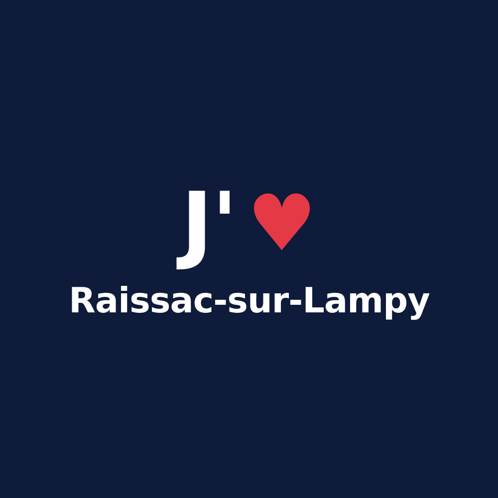 T-shirt personnalisé Raissac-sur-Lampy — design « J'aime Raissac-sur-Lampy » imprimé sur le t-shirt