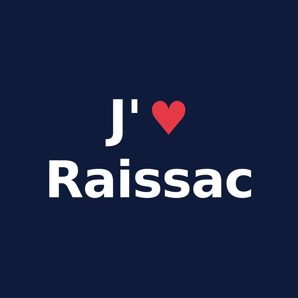 T-shirt personnalisé Raissac — design J'aime Raissac