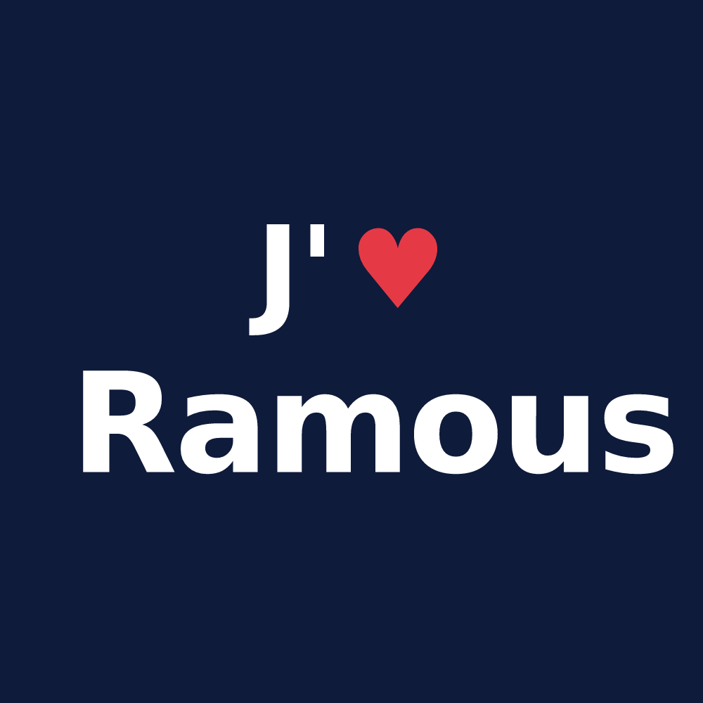 T-shirt personnalisé Ramous — design J'aime Ramous