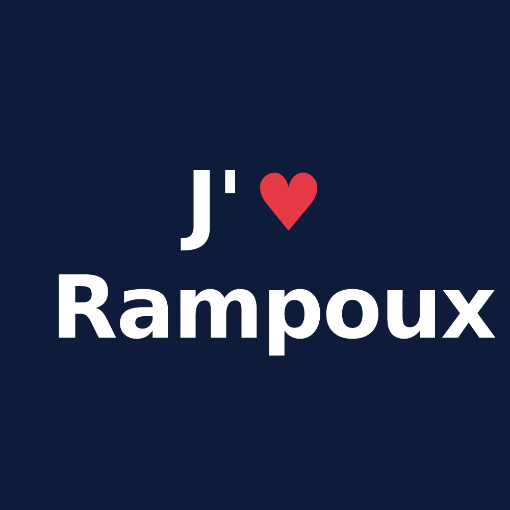 T-shirt personnalisé Rampoux — design J'aime Rampoux
