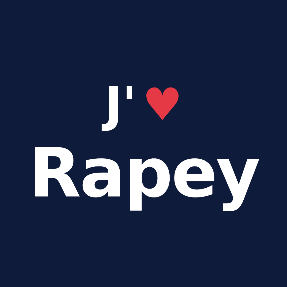 T-shirt personnalisé Rapey — design J'aime Rapey