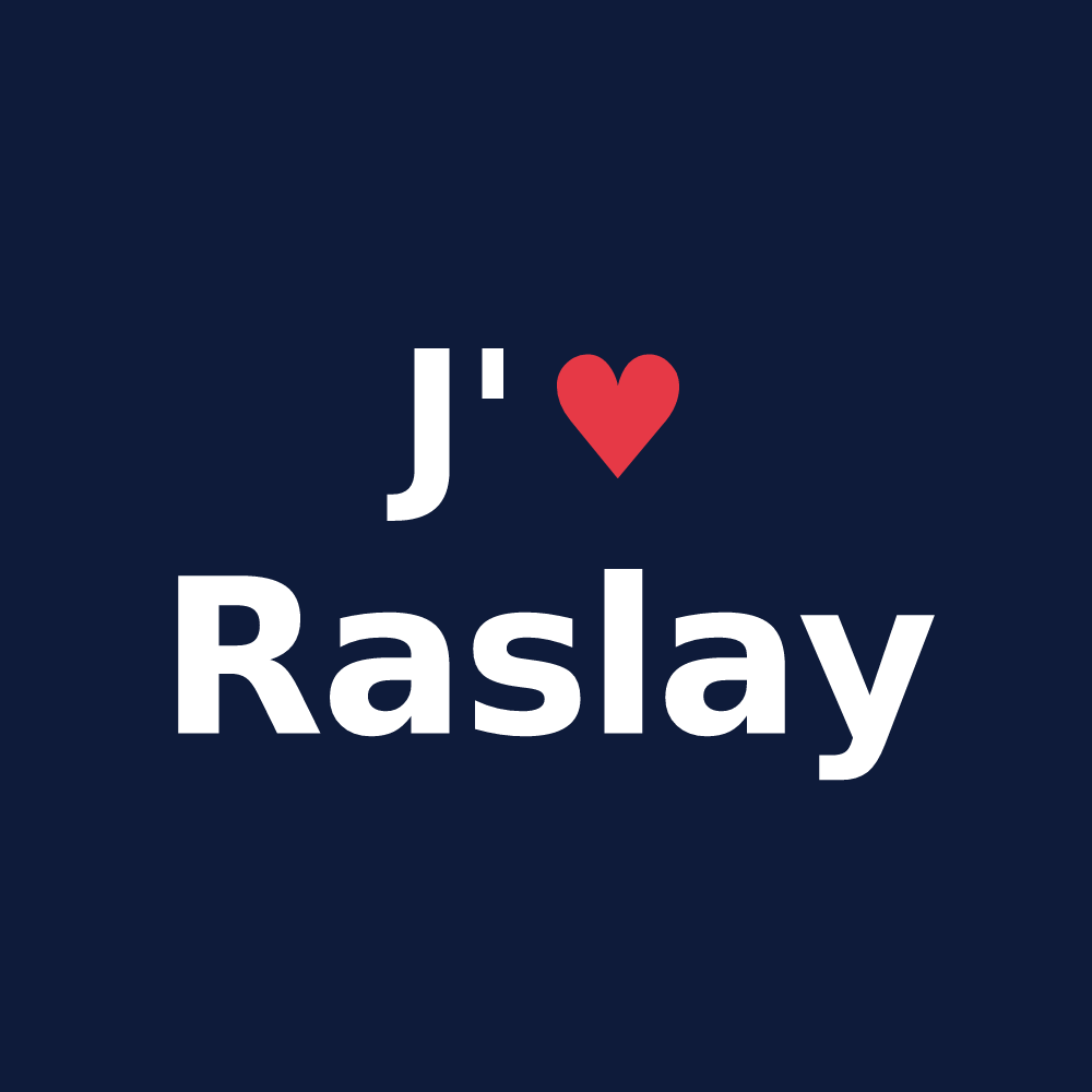 T-shirt personnalisé Raslay — design J'aime Raslay