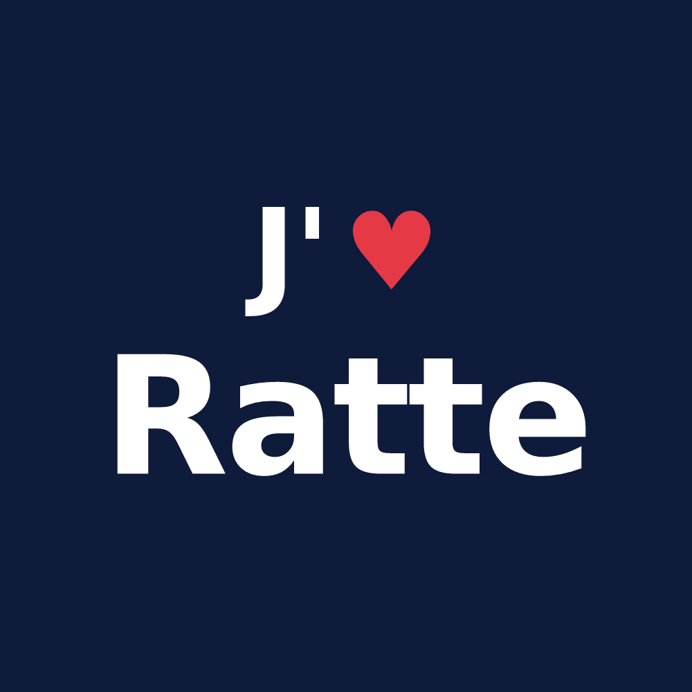 T-shirt personnalisé Ratte — design « J'aime Ratte » imprimé sur le t-shirt