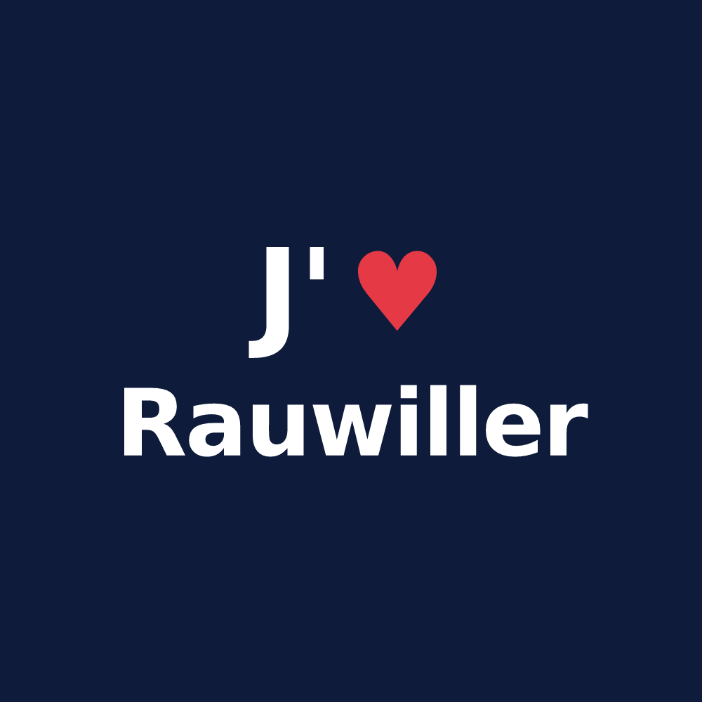 T-shirt personnalisé Rauwiller — design « J'aime Rauwiller » imprimé sur le t-shirt