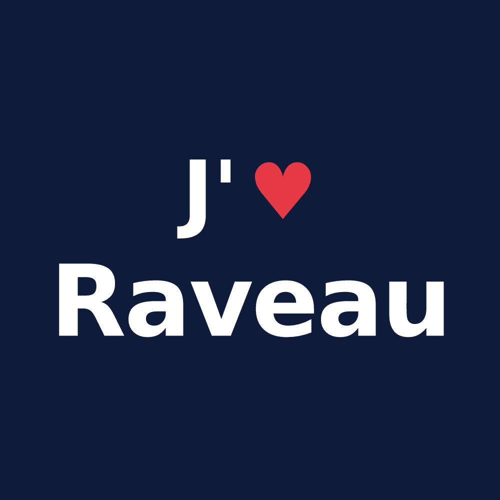 T-shirt personnalisé Raveau — design J'aime Raveau