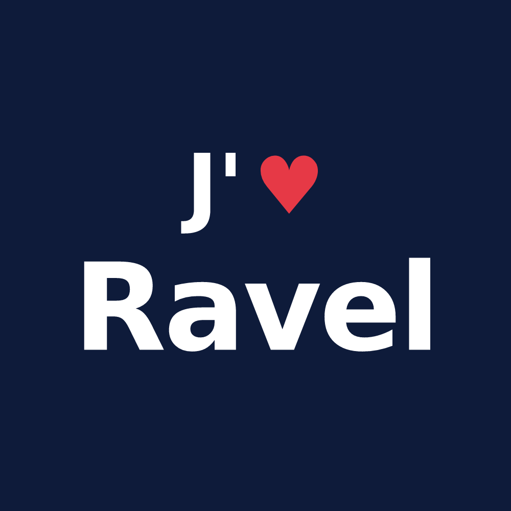 T-shirt personnalisé Ravel — design J'aime Ravel