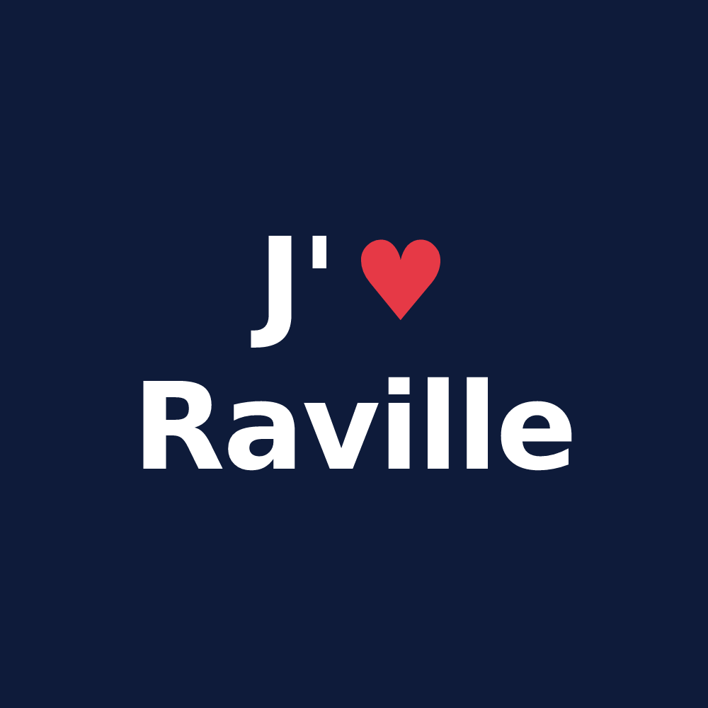 T-shirt personnalisé Raville — design J'aime Raville