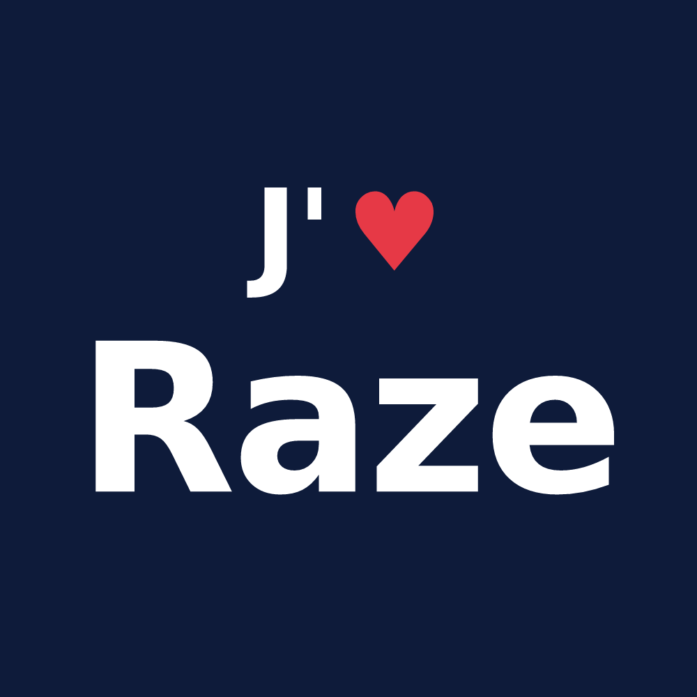 T-shirt personnalisé Raze — design J'aime Raze