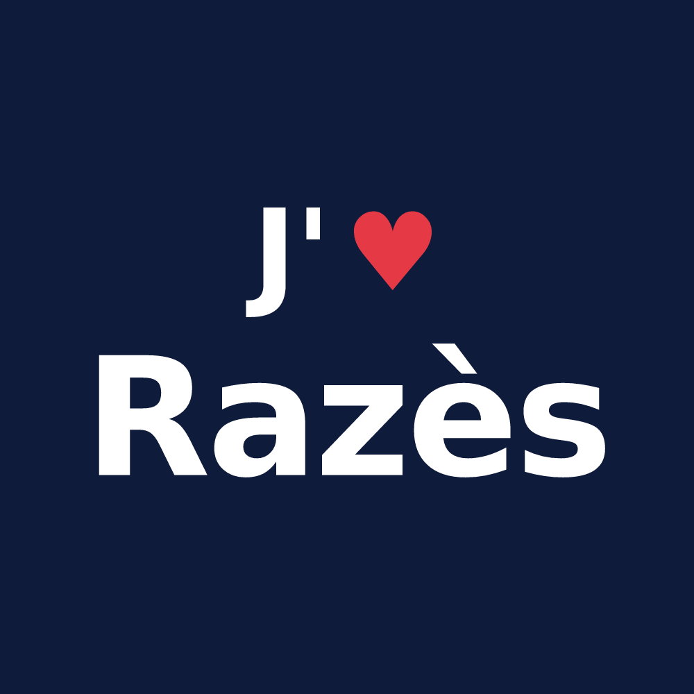 T-shirt personnalisé Razès — design J'aime Razès