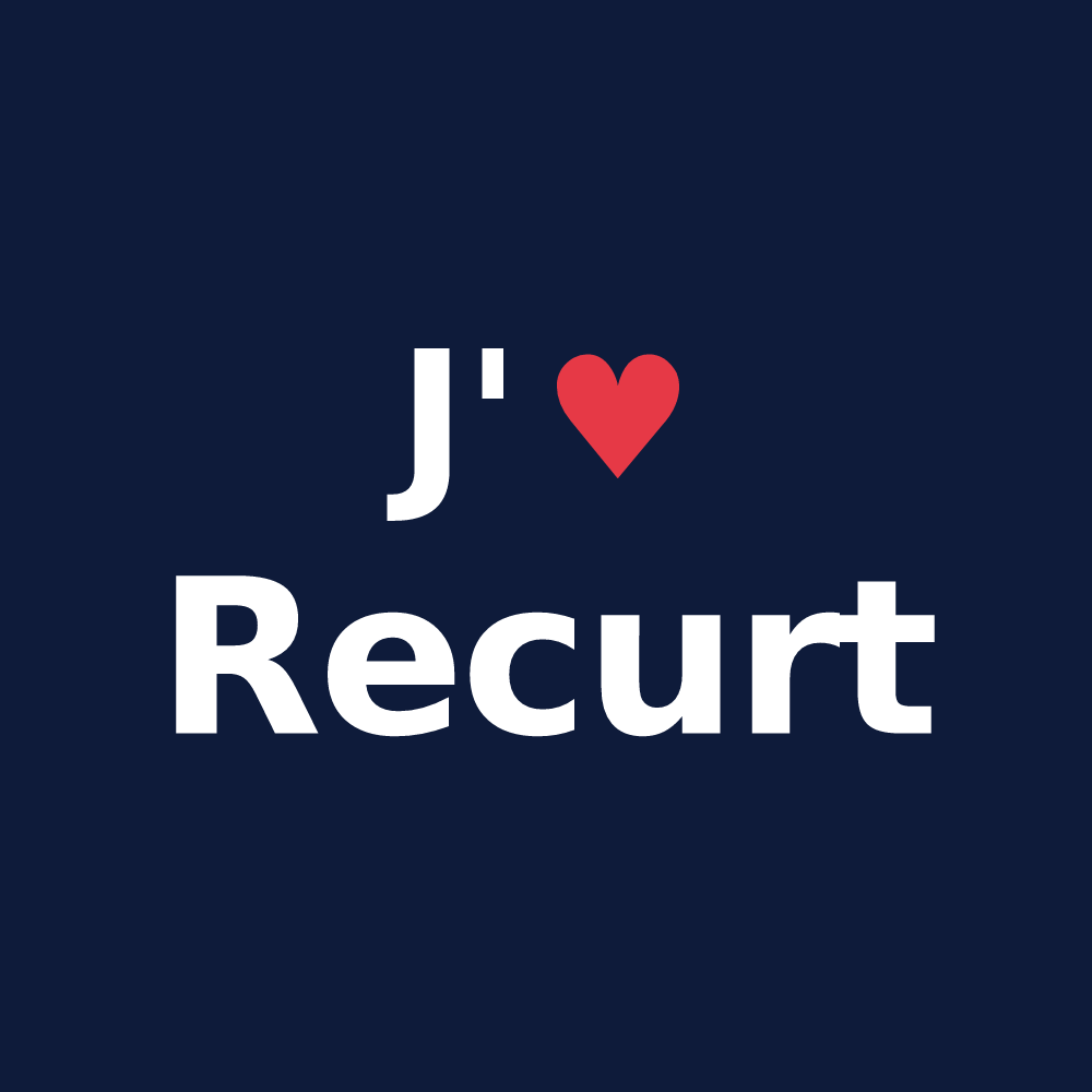 T-shirt personnalisé Recurt — design J'aime Recurt