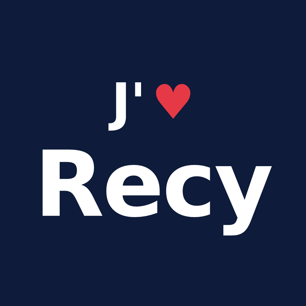 T-shirt personnalisé Recy — design J'aime Recy