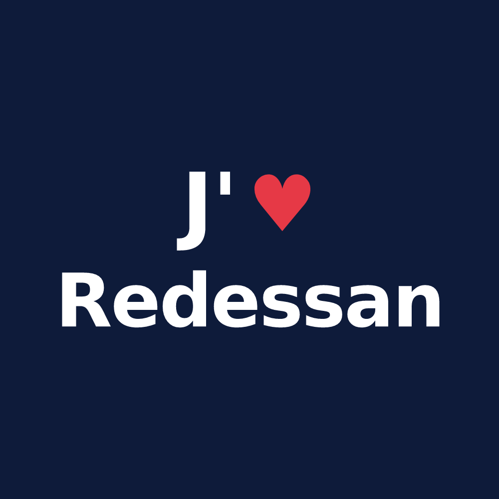 T-shirt personnalisé Redessan — design J'aime Redessan