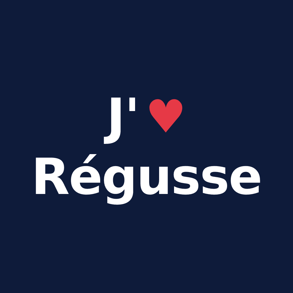 T-shirt personnalisé Régusse — design J'aime Régusse