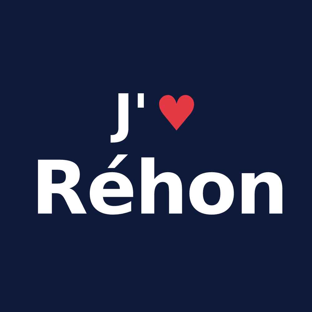 T-shirt personnalisé Réhon — design « J'aime Réhon » imprimé sur le t-shirt