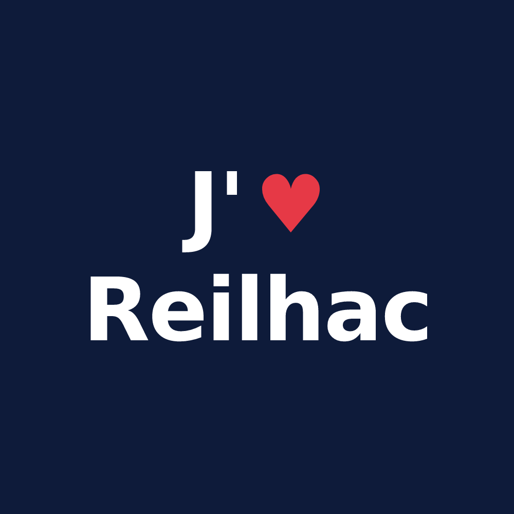 T-shirt personnalisé Reilhac — design « J'aime Reilhac » imprimé sur le t-shirt