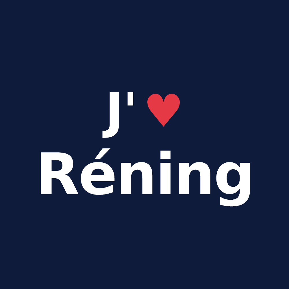 T-shirt personnalisé Réning — design J'aime Réning