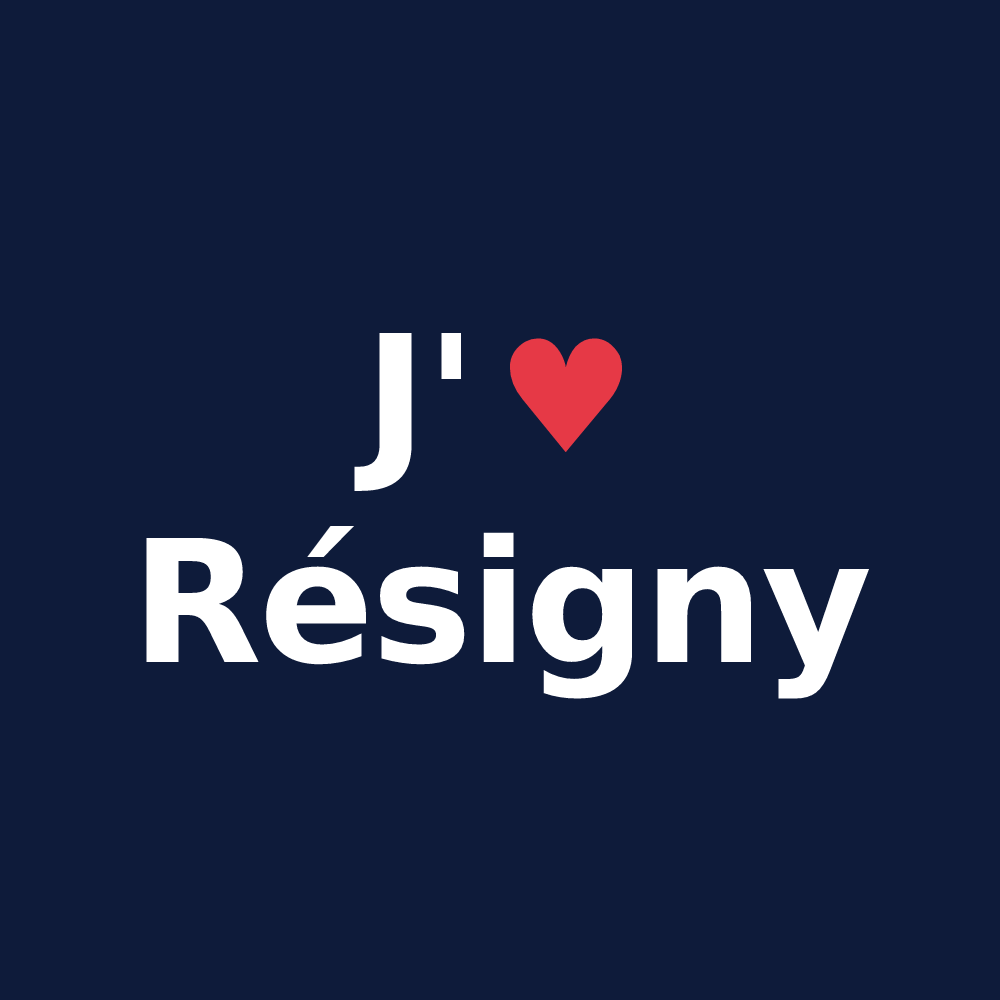T-shirt personnalisé Résigny — design J'aime Résigny