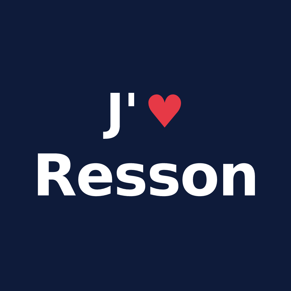 T-shirt personnalisé Resson — design J'aime Resson