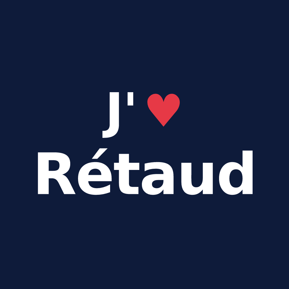 T-shirt personnalisé Rétaud — design J'aime Rétaud