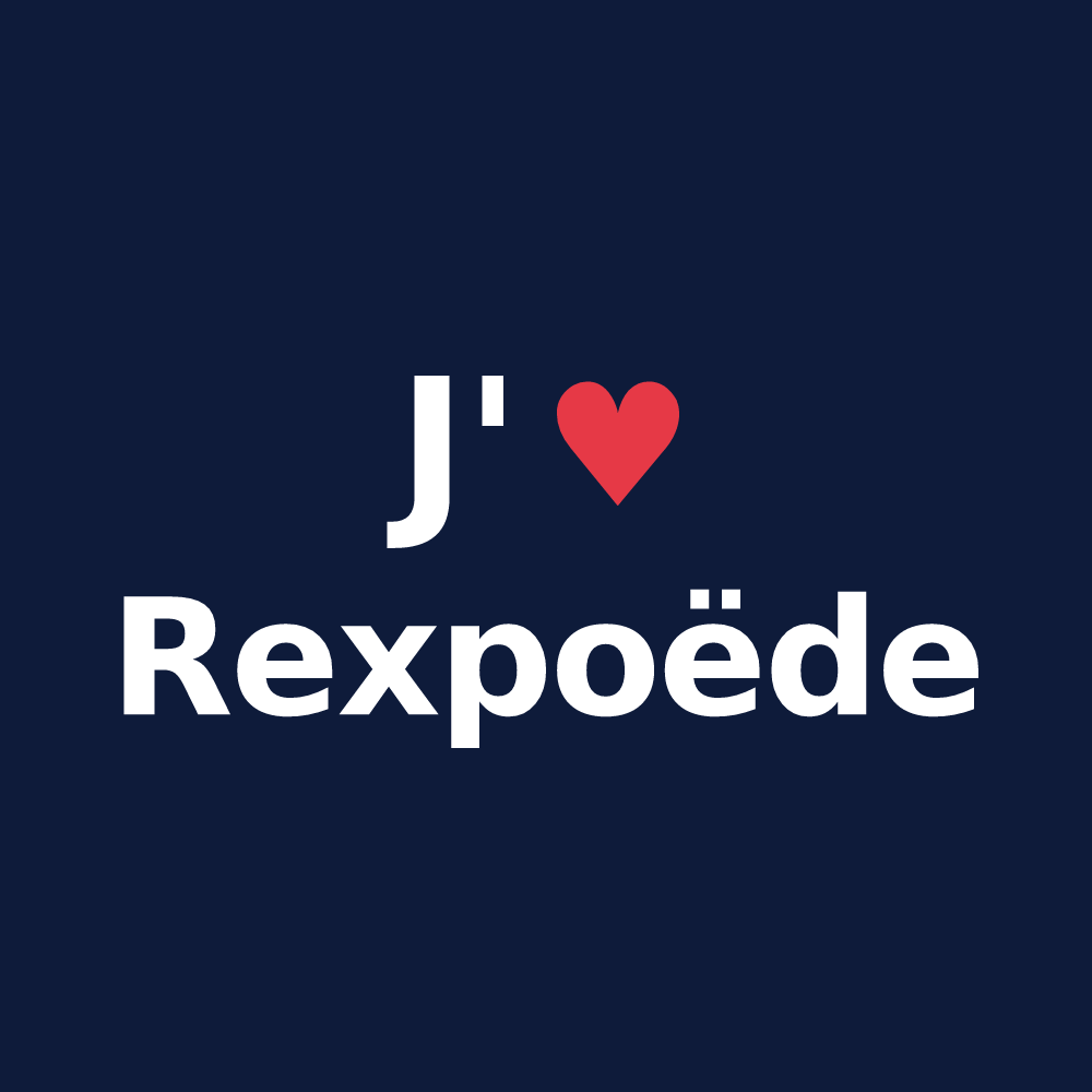 T-shirt personnalisé Rexpoëde — design J'aime Rexpoëde