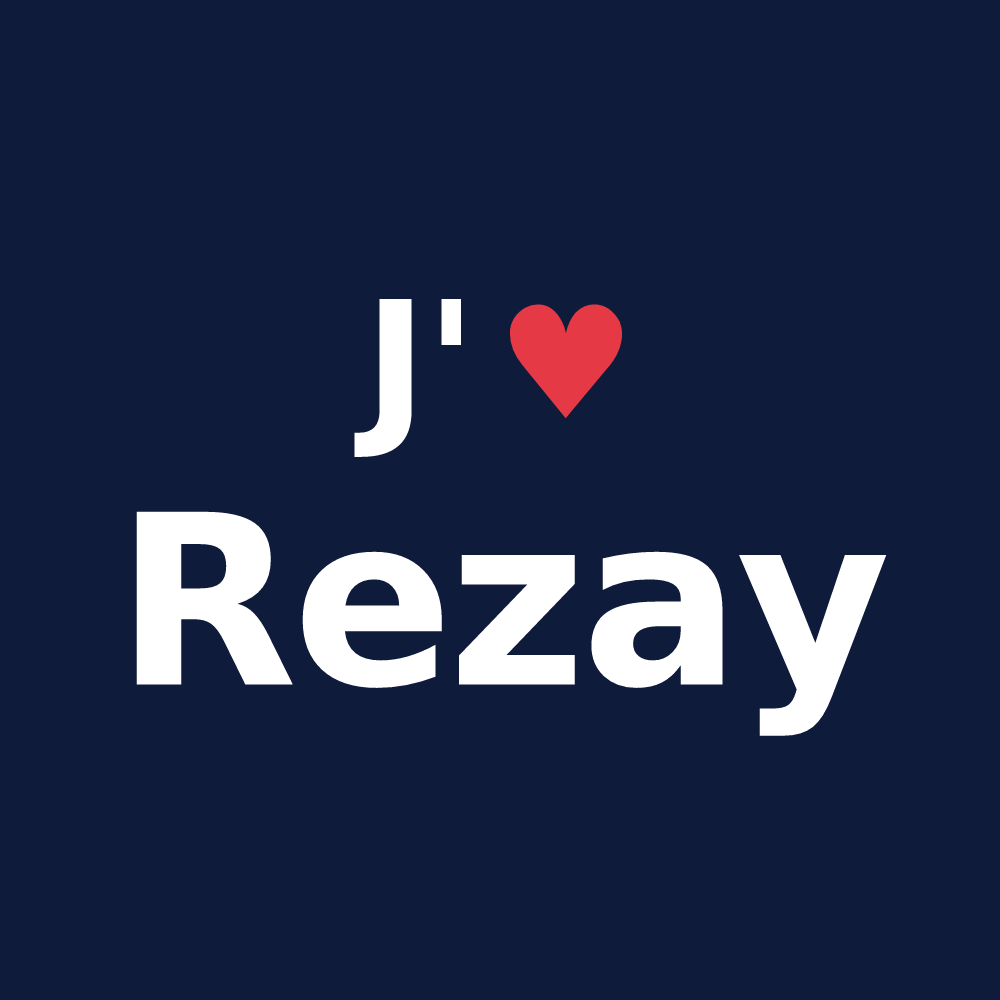 T-shirt personnalisé Rezay — design J'aime Rezay