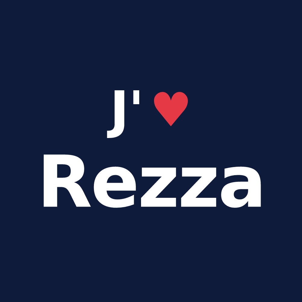 T-shirt personnalisé Rezza — design J'aime Rezza
