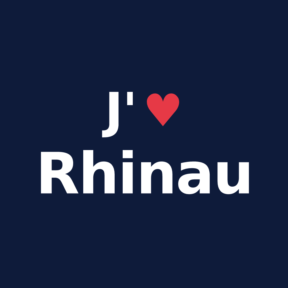 T-shirt personnalisé Rhinau — design J'aime Rhinau