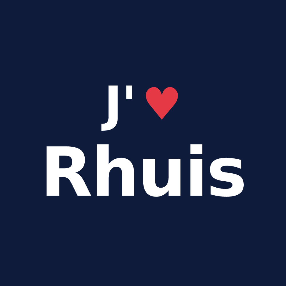 T-shirt personnalisé Rhuis — design J'aime Rhuis