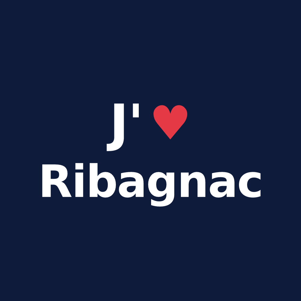 T-shirt personnalisé Ribagnac — design J'aime Ribagnac