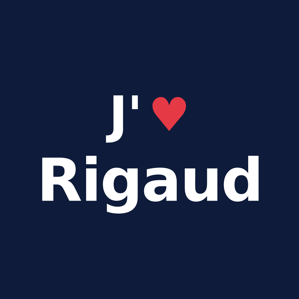 T-shirt personnalisé Rigaud — design J'aime Rigaud
