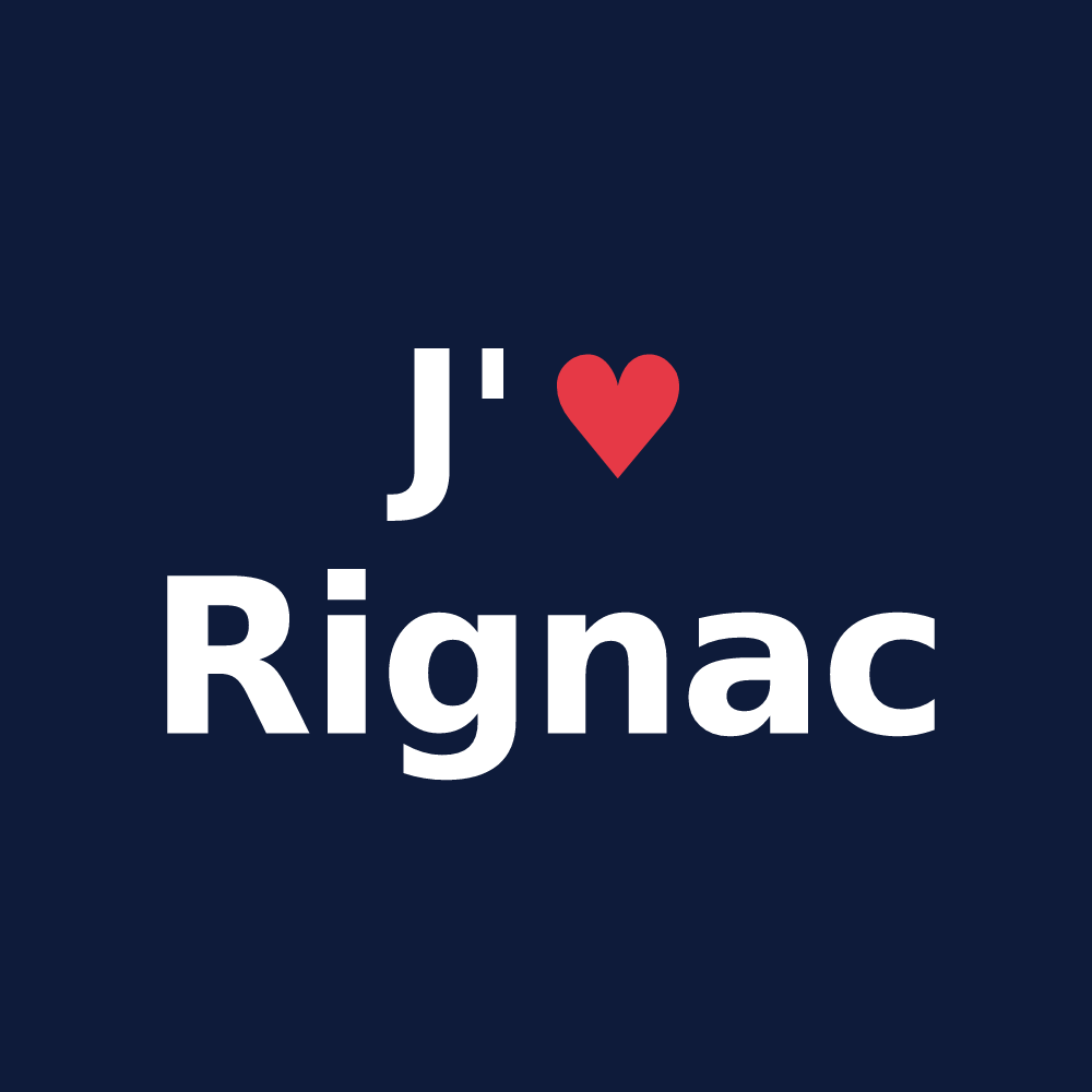 T-shirt personnalisé Rignac — design J'aime Rignac
