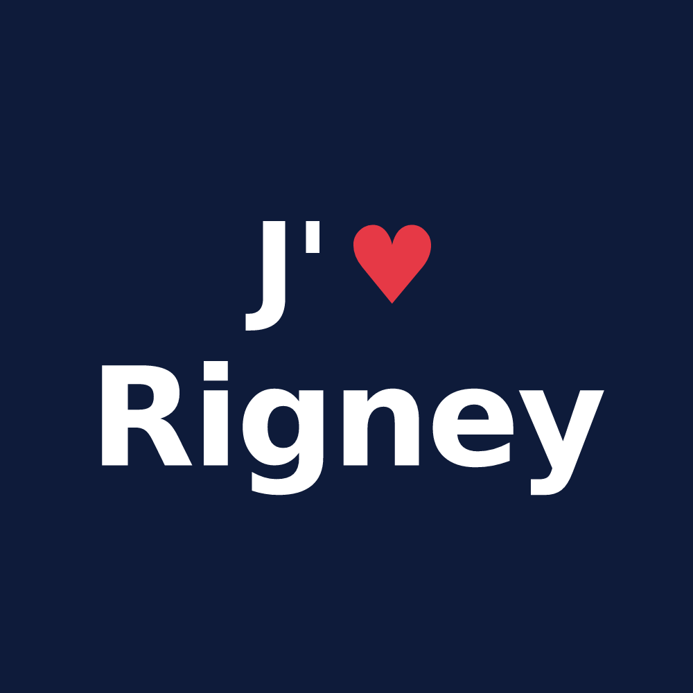 T-shirt personnalisé Rigney — design J'aime Rigney