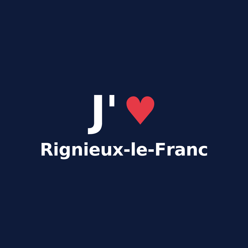 T-shirt personnalisé Rignieux-le-Franc — design J'aime Rignieux-le-Franc