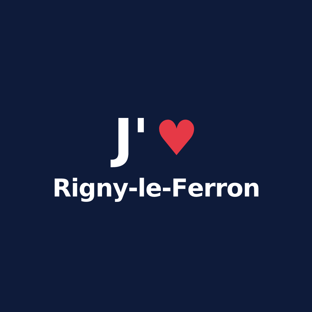 T-shirt personnalisé Rigny-le-Ferron — design J'aime Rigny-le-Ferron