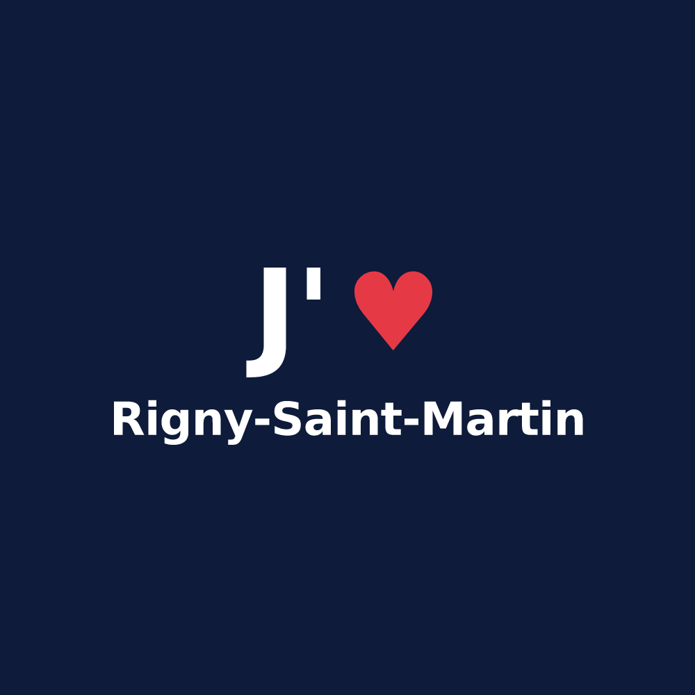T-shirt personnalisé Rigny-Saint-Martin — design J'aime Rigny-Saint-Martin