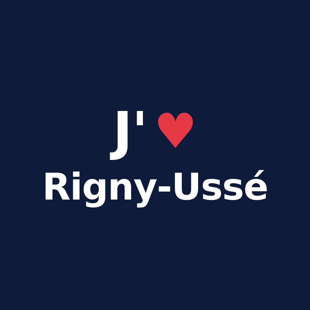 T-shirt personnalisé Rigny-Ussé — design J'aime Rigny-Ussé
