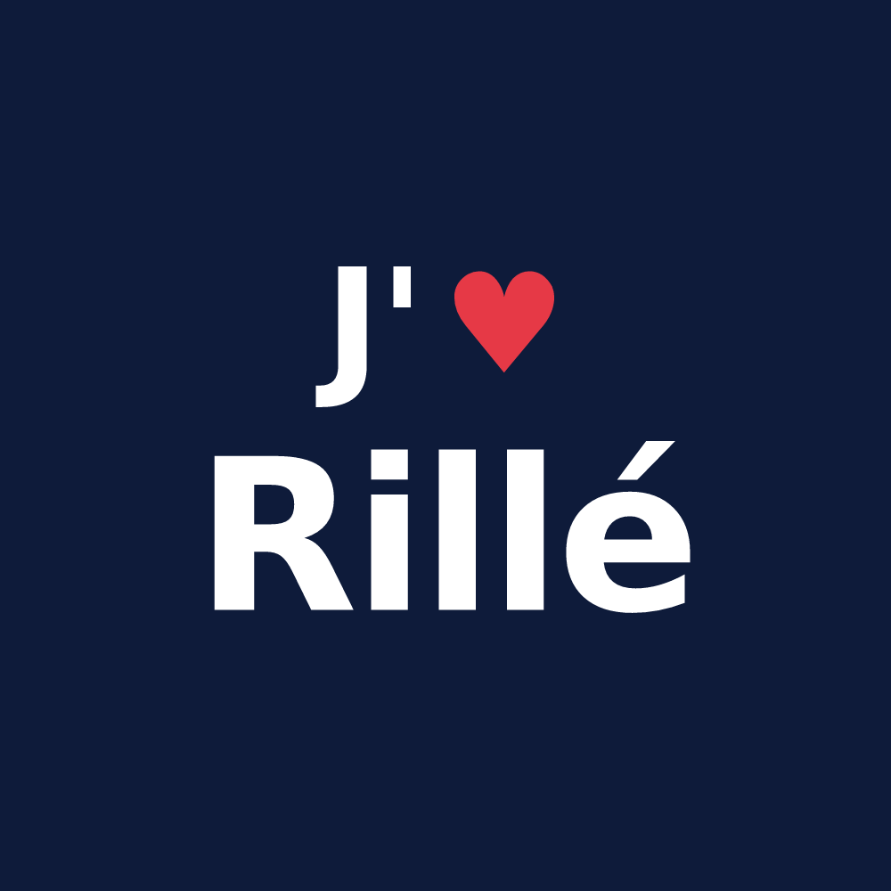 T-shirt personnalisé Rillé — design « J'aime Rillé » imprimé sur le t-shirt
