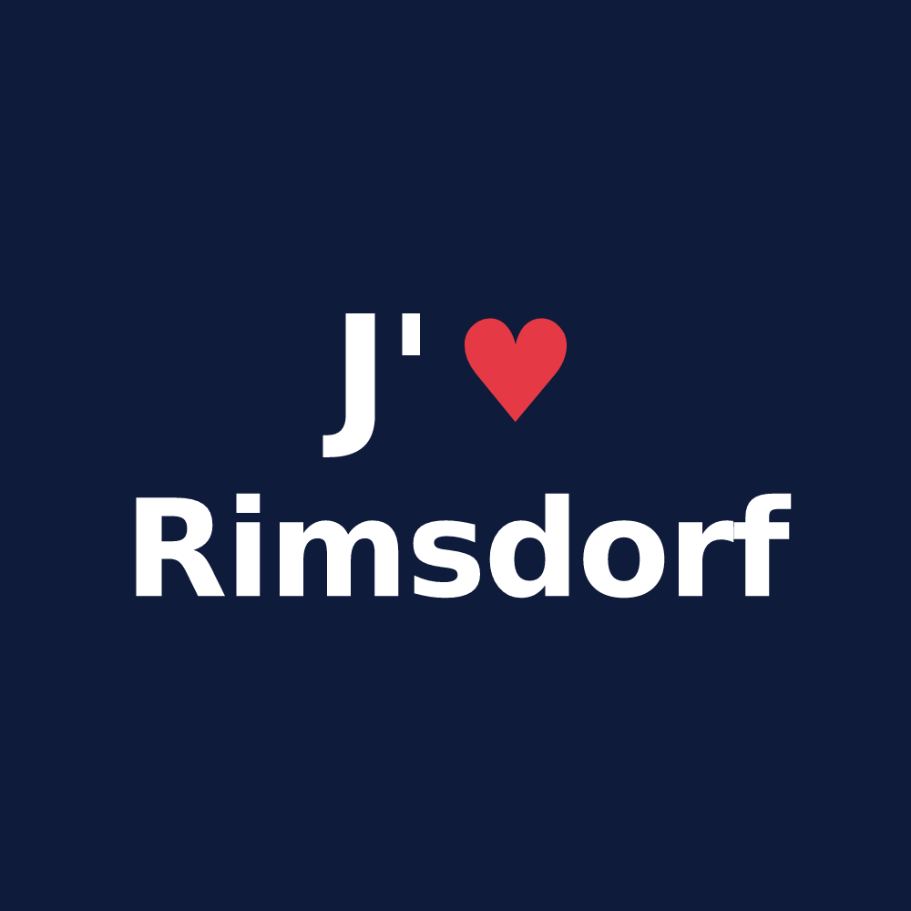 T-shirt personnalisé Rimsdorf — design J'aime Rimsdorf