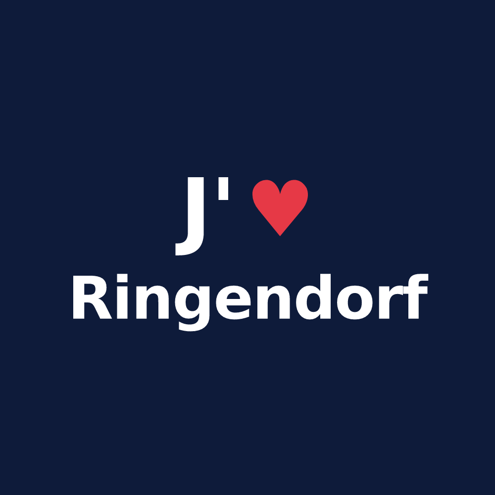T-shirt personnalisé Ringendorf — design J'aime Ringendorf