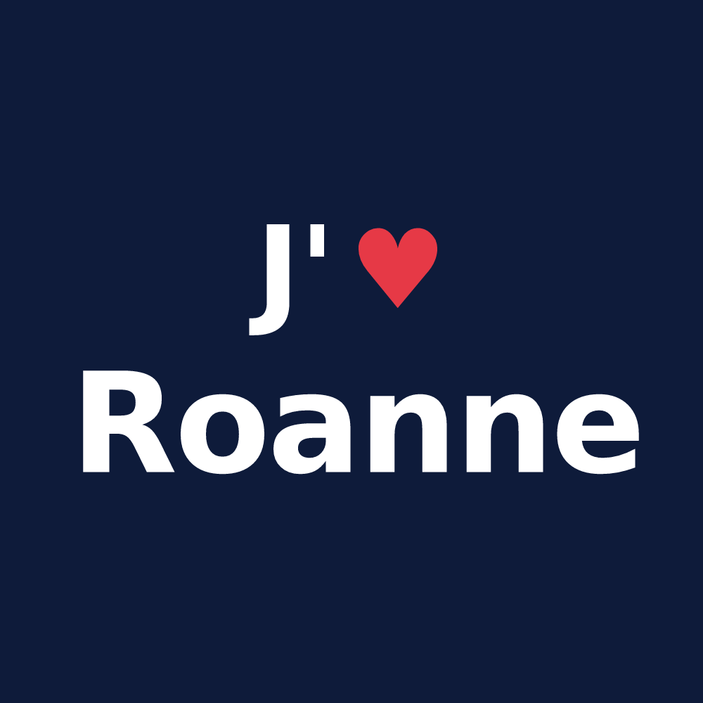 T-shirt personnalisé Roanne — design J'aime Roanne