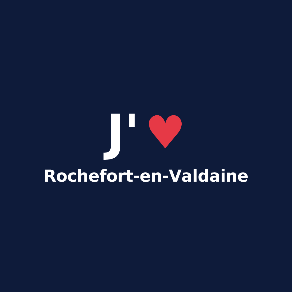 T-shirt personnalisé Rochefort-en-Valdaine — design J'aime Rochefort-en-Valdaine