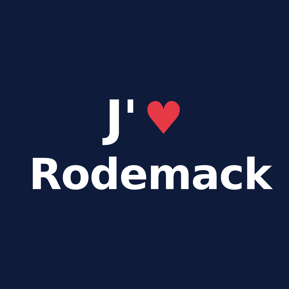 T-shirt personnalisé Rodemack — design J'aime Rodemack